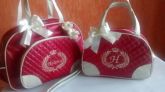 Kit Bolsa Maternidade 2 peças Pink com Branco