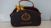 Bolsa G Azul com Caramelo