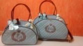 Kit Bolsa Maternidade 2 peças Azul com Marrom